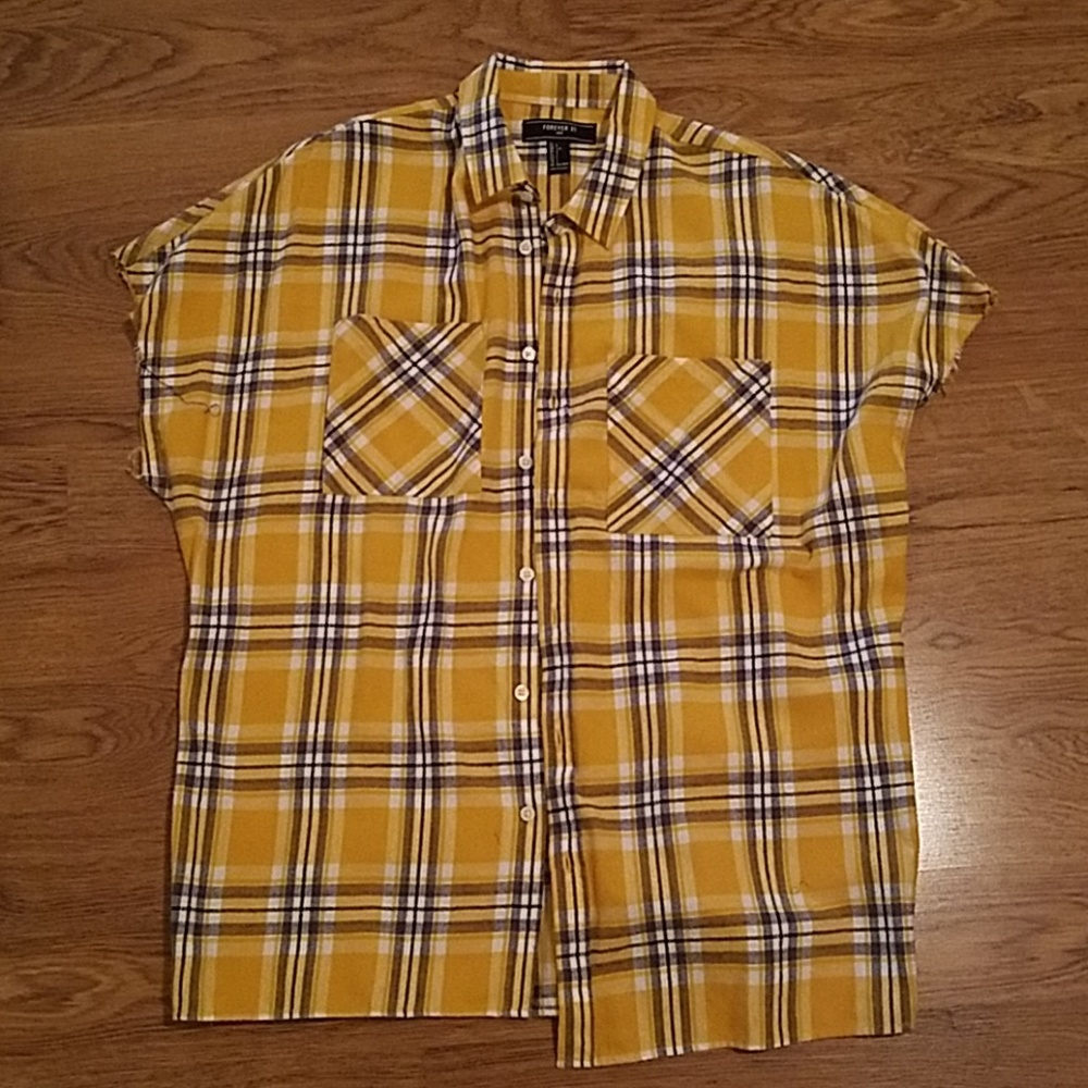F21 cut off flannel